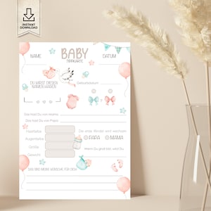 Baby shower tip cards download to print out