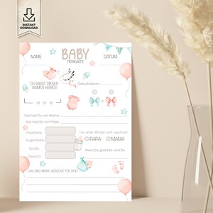 Baby shower tip cards download to print out