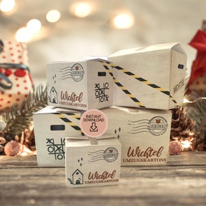 Secret Santa moving boxes to print out