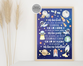 School child gift enrollment - encouragement poster space astronaut