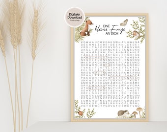 Ask godfather - Printable poster Forest animals