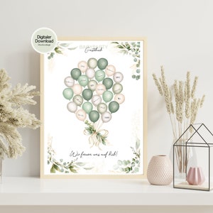 Libro de visitas de baby shower descargar globos de póster