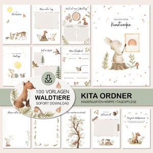 Kindergarten Portfolio Ordner Kita Vorlagen zum Ausdrucken