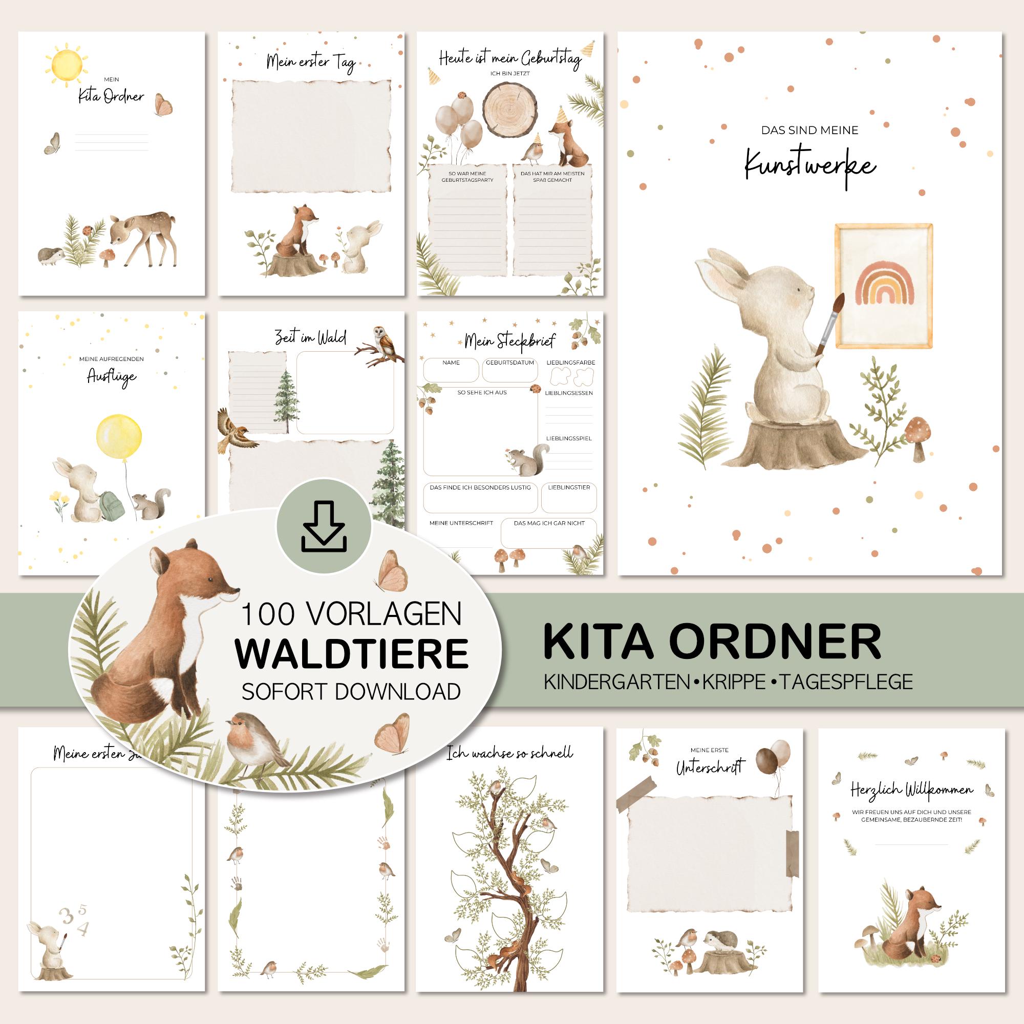 Kindergarten portfolio folder daycare templates to print
