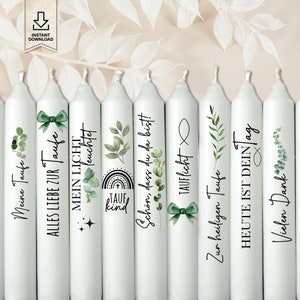 Taufkerze Kerzen Tattoos Geschenk zur Taufe  3x A4 PDF