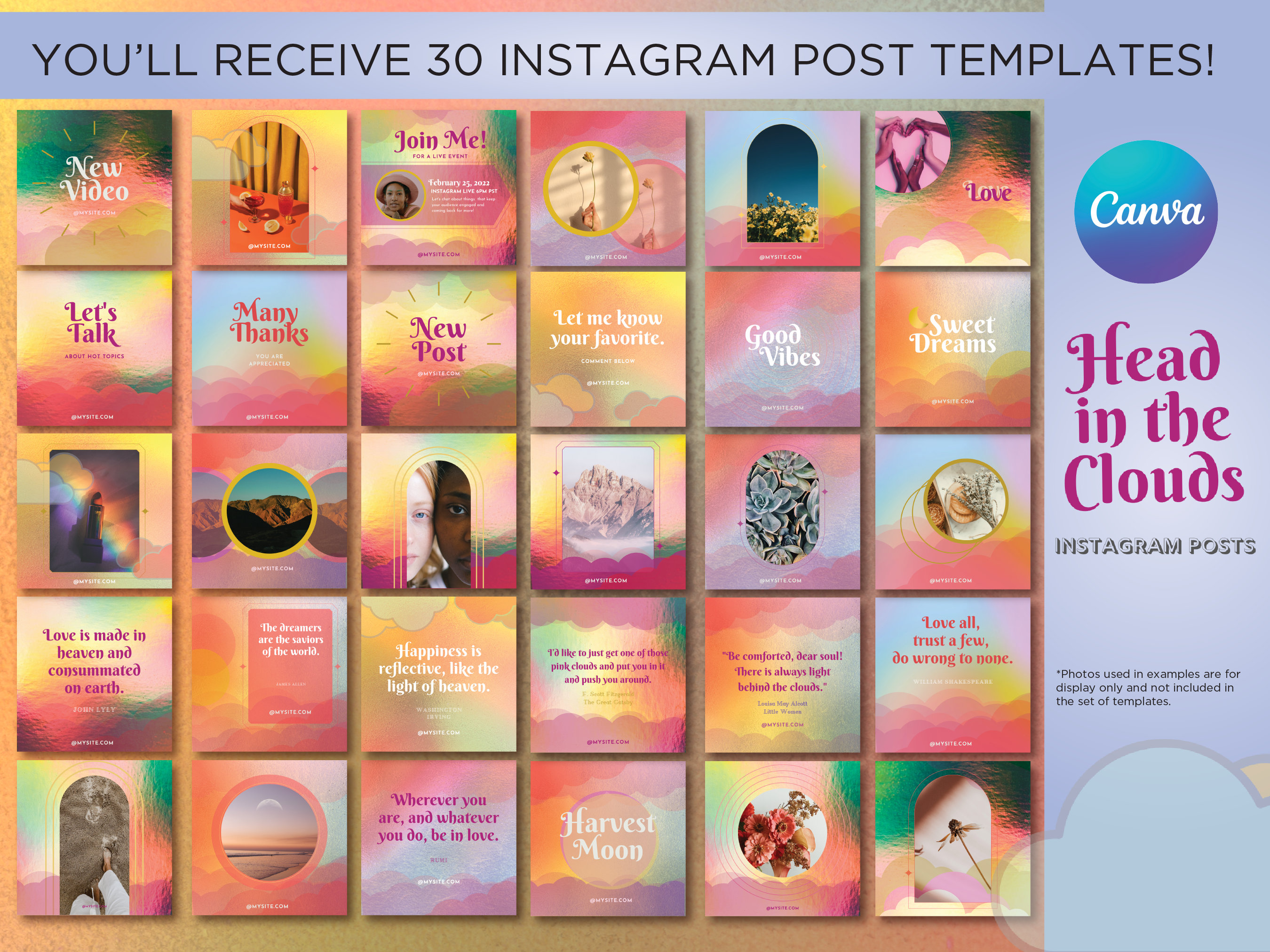 Instagram Post Templates Canva - Dreamy Quotes for Instagram - Creative ...
