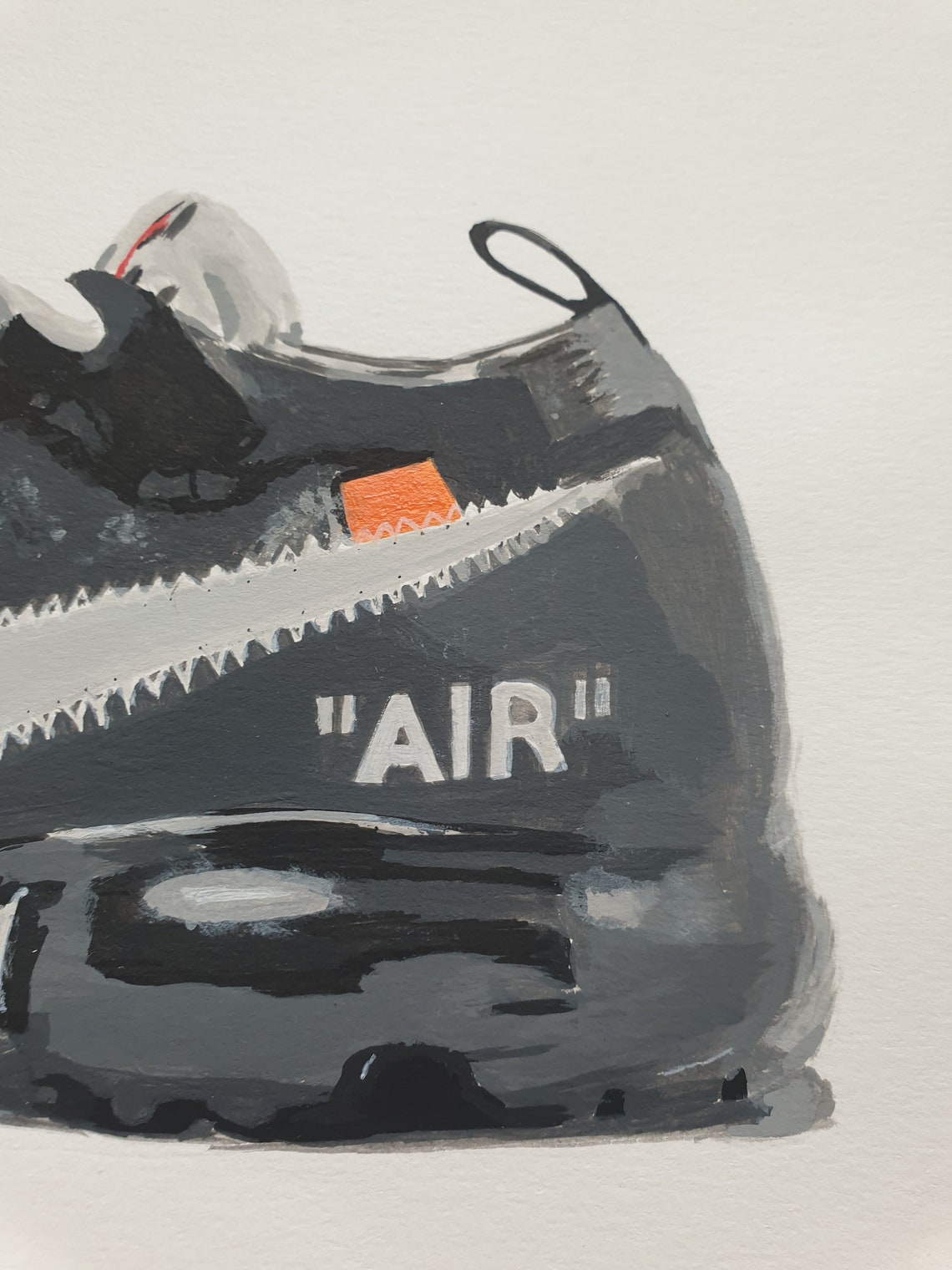 Acrylic Paint Format A4 of a Nike Vapormax Offwhite Etsy