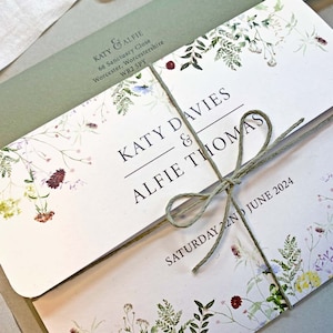 Wild Blooms Tri-Fold Wedding Invitation | Spring Wedding Invitation | Summer Wedding Invitations | Wildflower Wedding Invitation | SAMPLE