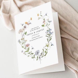 Meadow Wedding Order of Service - Wildflower Order Of Service - Wedding Programme - Spring and Summer Wedding - On the Day - SAMPLE