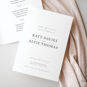 Classic Wedding Order of Service | Order Of Service | Wedding Order Of Service  | Wedding Program | Booklet | SAMPLE