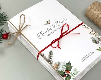 Winter Christmas Wedding Order of Service | Order Of Service | Wedding Order Of Service Booklet | Winter Wedding | SAMPLE