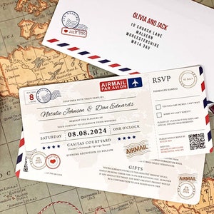 Airline Ticket Wedding Invitation | Boarding Pass Invitation Ticket ...