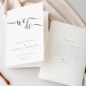 We Do' Wedding Order of Service | Order Of Service | Wedding Order Of Service  | Wedding Program | Booklet | SAMPLE