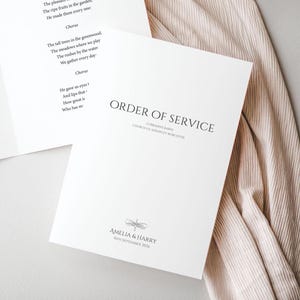 Minimalist Wedding Order of Service - Order Of Service - Wedding Order Of Service  -  Booklet - SAMPLE