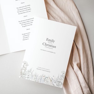 Frosted Hedgerow Order of Service | Order Of Service | Wedding Order Of Service  | Wedding Program | Booklet | SAMPLE