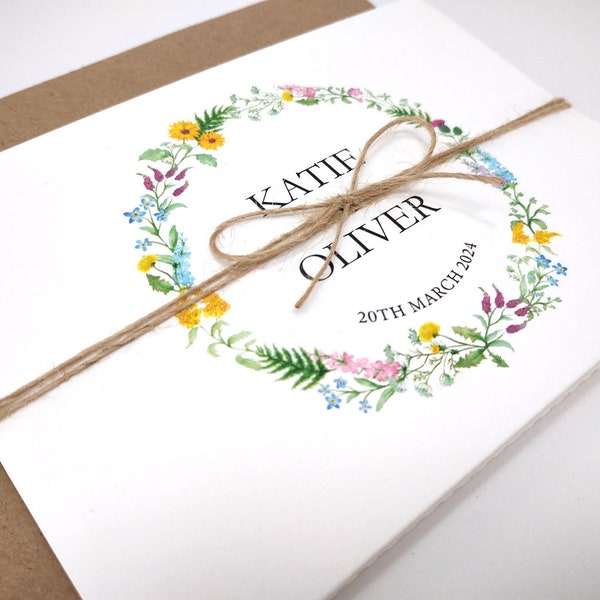 Wildflower Concertina Wedding Invitation | Wildflower Wedding Invitations | Wedding Invitation | Invitations | SAMPLE