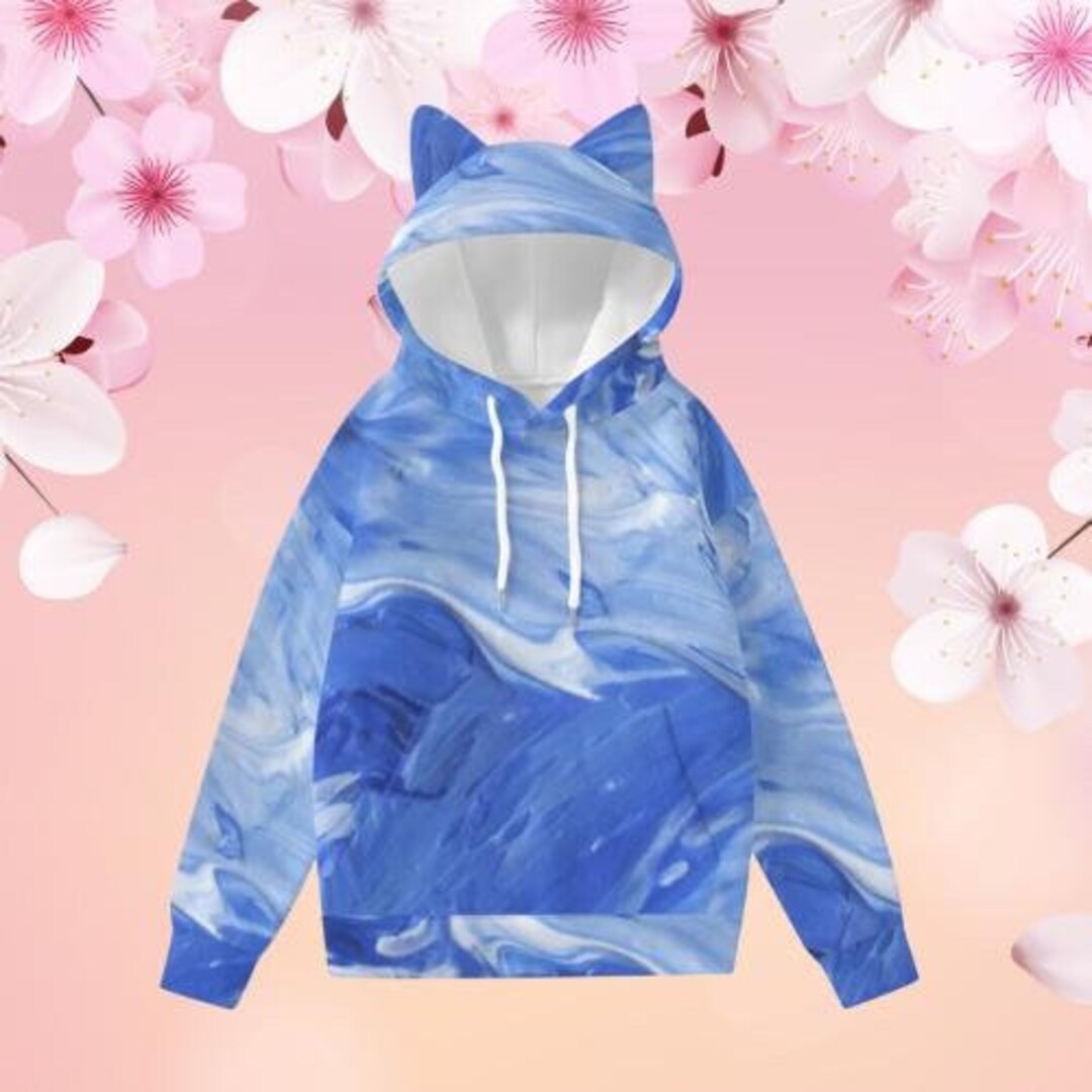 Kitten Bullet Bandage Rabbit Ears Pink White Black Hoodie Jacket