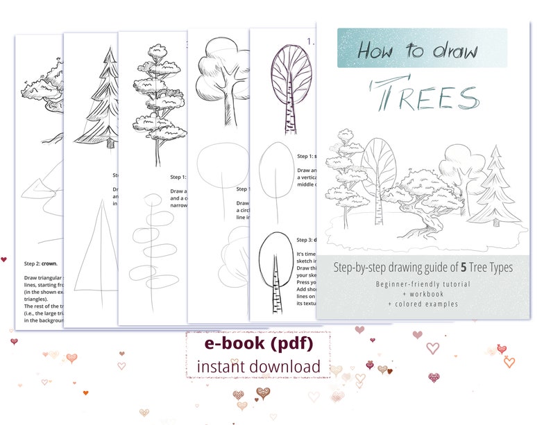 Stepbystep Drawing Guide. How to Draw Trees. PDF Ebook. Etsy Australia