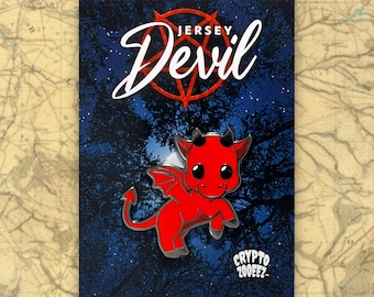 Jersey Devil Hard Enamel Pin | Cryptid Enamel Pin For Cryptozoology Merch Fans of Cute Merch, Horror and Cryptid Accessories