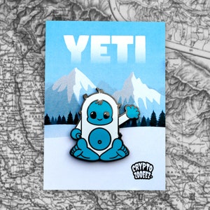 Yeti Hard Enamel Pin | Cryptid Enamel Pin For Cryptozoology Merch Fans of Cute Merch, Horror and Cryptid Accessories