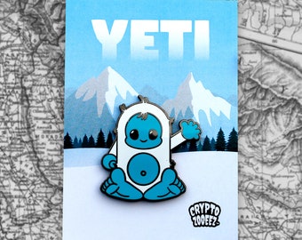 Yeti Hard Enamel Pin | Cryptid Enamel Pin For Cryptozoology Merch Fans of Cute Merch, Horror and Cryptid Accessories