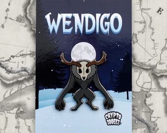 Wendigo Hard Enamel Pin | Cryptid Enamel Pin For Cryptozoology Merch Fans of Cute Merch, Horror and Cryptid Accessories