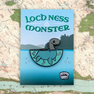 Loch Ness Monster Hard Enamel Pin | Cryptid Enamel Pin For Cryptozoology Merch Fans of Cute Merch, Horror and Cryptid Accessories