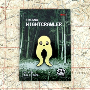Nightcrawler Hard Enamel Pin | Cryptid Enamel Pin For Cryptozoology Merch Fans of Cute Merch, Horror and Cryptid Accessories