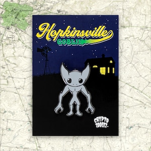 Hopkinsville Goblin Hard Enamel Pin | Cryptid Enamel Pin For Cryptozoology Merch Fans of Cute Merch, Horror and Cryptid Accessories