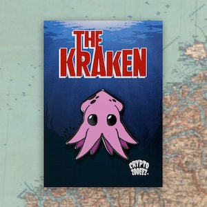 Kraken Hard Enamel Pin | Cryptid Enamel Pin For Cryptozoology Merch Fans of Cute Merch, Horror and Cryptid Accessories