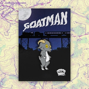 Goatman Hard Enamel Pin | Cryptid Enamel Pin For Cryptozoology Merch Fans of Cute Merch, Horror and Cryptid Accessories