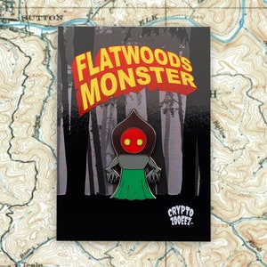 Flatwoods Hard Enamel Pin | Cryptid Enamel Pin For Cryptozoology Merch Fans of Cute Merch, Horror and Cryptid Accessories