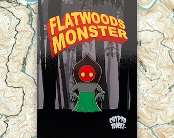 Flatwoods Hard Enamel Pin | Cryptid Enamel Pin For Cryptozoology Merch Fans of Cute Merch, Horror and Cryptid Accessories