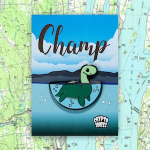 Champ Hard Enamel Pin | Cryptid Enamel Pin For Cryptozoology Merch Fans of Cute Merch, Horror and Cryptid Accessories