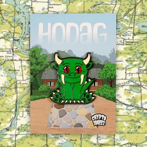Hodag Hard Enamel Pin | Cryptid Enamel Pin For Cryptozoology Merch Fans of Cute Merch, Horror and Cryptid Accessories