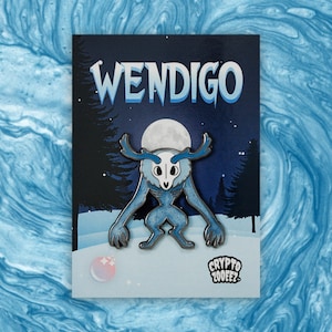 Pearlescent Wendigo Variant Hard Enamel Pin | Cryptid Enamel Pin For Cryptozoology Merch Fans of Cute Merch, Horror and Cryptid Accessories