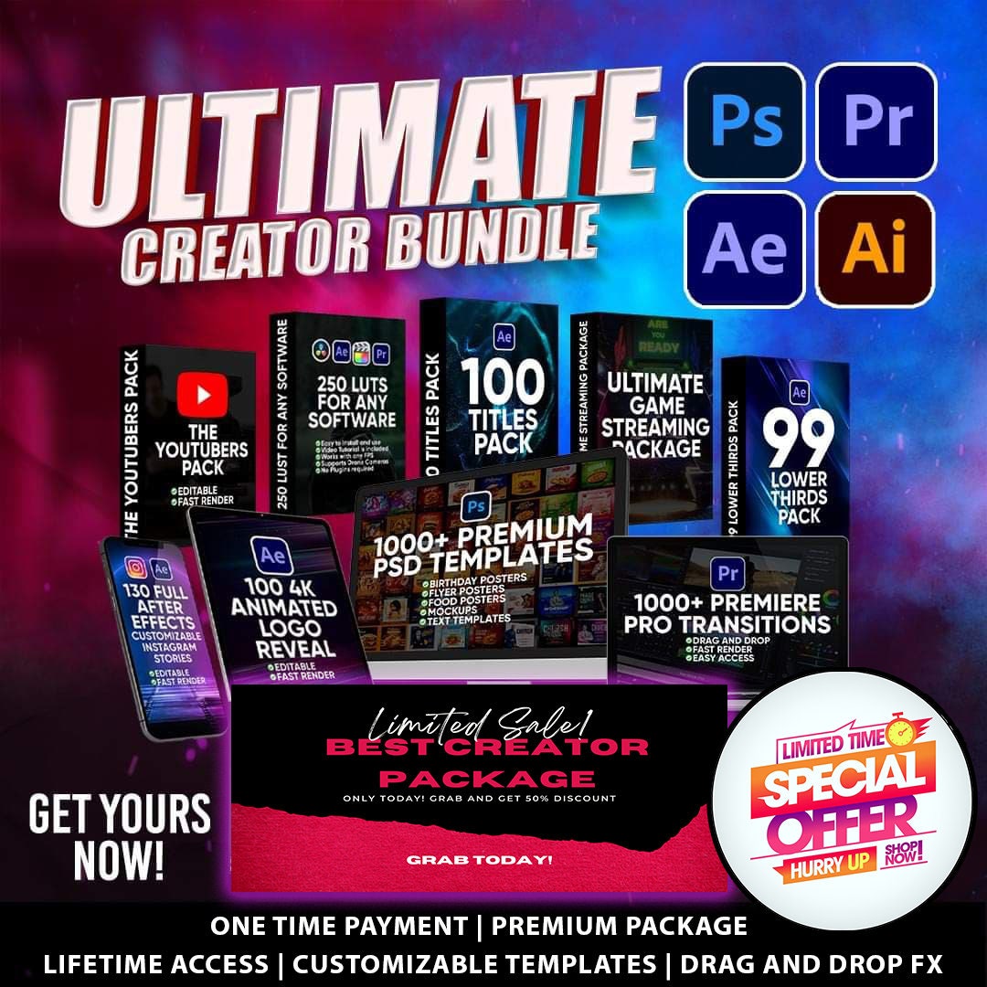 Ultimate Creator Bundle Premiere Pro FX Luts Animated - Etsy Australia Ultimate Creator Bundle Premiere Pro FX Luts Animated - Etsy Australia