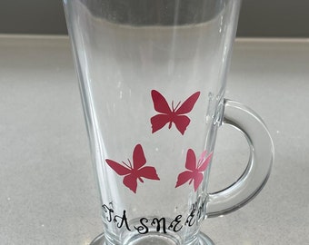 Mariposa temática Chocolate Caliente Taza de té Taza Latte Glass Kids Drink