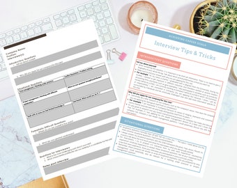 Interview Questions Template | Students, Internship and Graduate | Interview Preparation | Corporate Interview | Cheat Sheet