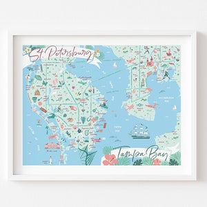 St. Pete/Tampa Florida map print