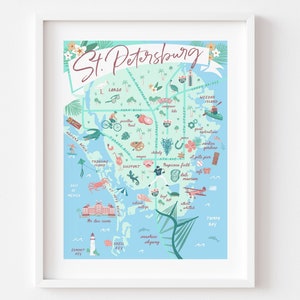 ST. PETERSBURG Florida Map Art // St. Pete Wall Art