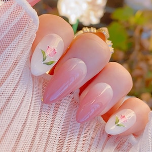 Elegant Ombré Flora Press On Nails | Premium Gel Press On Nails | Durable Nails | Cute Nails | Salon Quality Nails