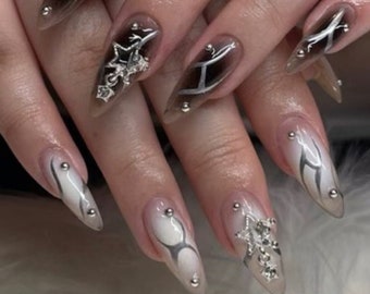 Custom Design No.26 Press On Nails | Luxury Nails | Y2K Nails | Handmade Nails | rmz689