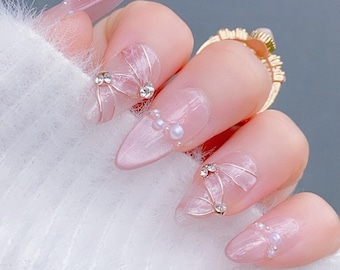 Romance In May | Pink Cat Eye Nails | Gel Nails | Premium Nails | Gorgeous Nails | Pretty Nails | Salon Quality Nails | xtz3123