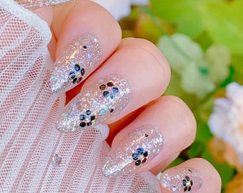 Dreams Come True | Sparkle Nails | Glitter Nails | Reusable Nails | Glue On Nails | Salon Quality Nails | xtz611
