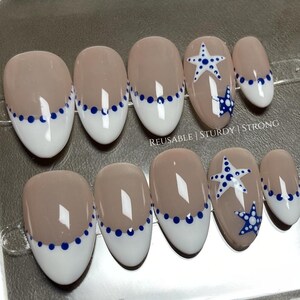 Oceanic Odyssey | Reusable Nails | Gel Strong Nails | Handmade Nails | Salon Quality Nails