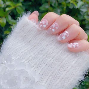 NEW NEW! | Reflective Cat Eye Little Heart Press On Nails | Short Nails | Gel Nails | Heart Nails | Cat Eye Nails | lmz142 image 5