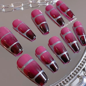 Y2K Cyber Nails | Reusable Nails | Unique Nail Design | Faux Nails | Cool Nails | Party Nails | Handmade Nails | xxm1314
