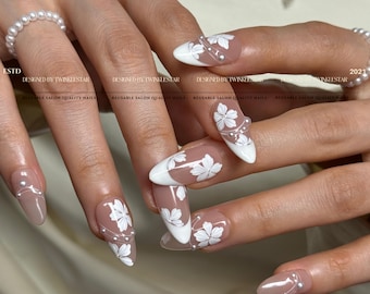 Turning Dreams Into Memories | Durable Press On Nails | Summer Nails | Elegant Nails | Fake Nails | Acrylic Nails | French Tips | xhj621