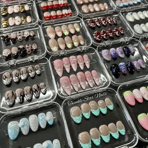 6 SETS ) Lucky Scoop Press On Nails- please message me if you have any prefer shape, length or any styles!
